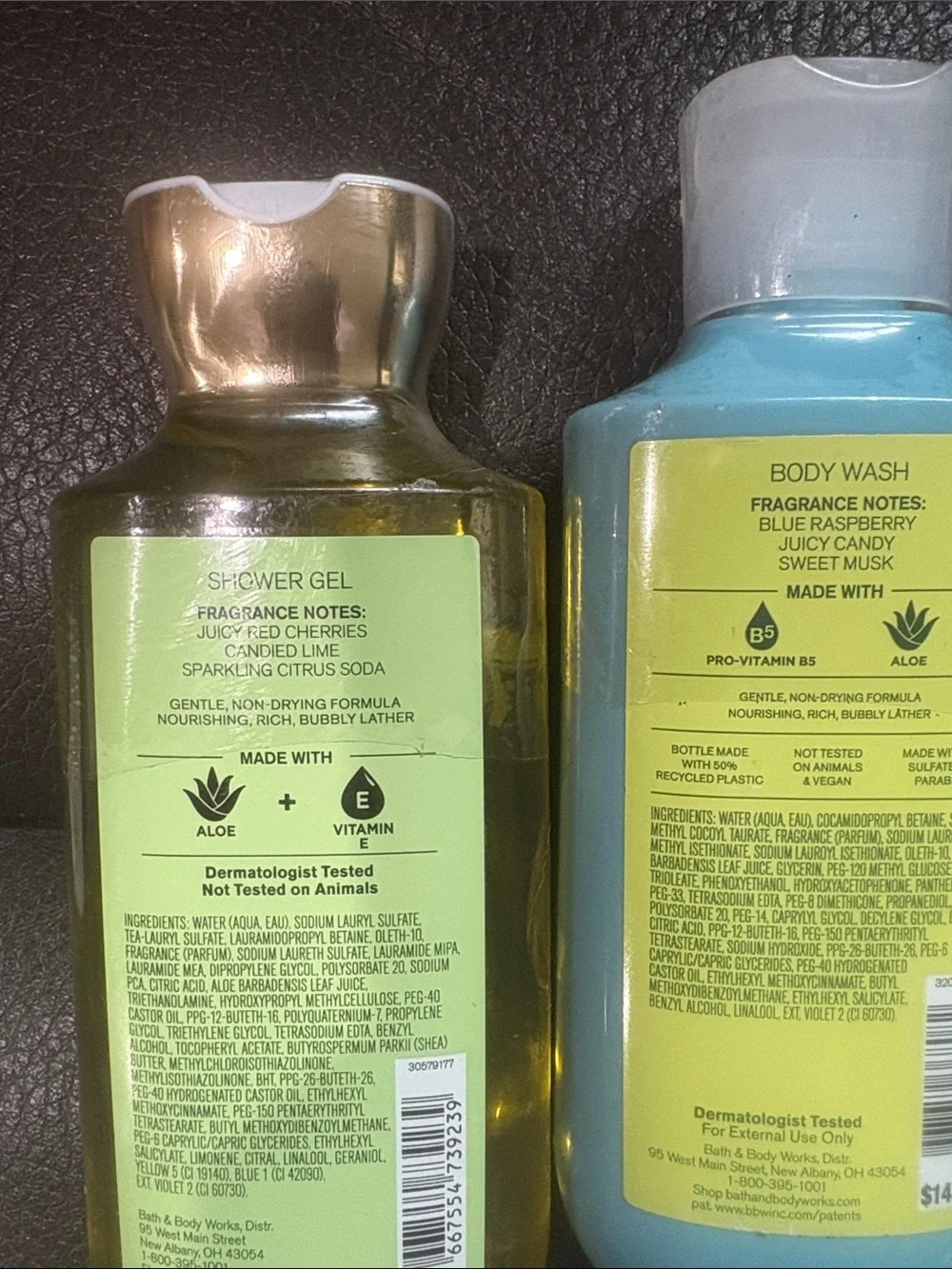 Bath and body shower gel set blue raspberry and cherry limeade